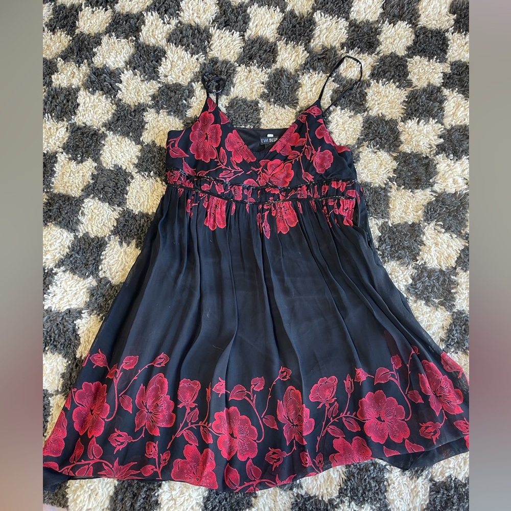 Gorgeous floral eva blue dress